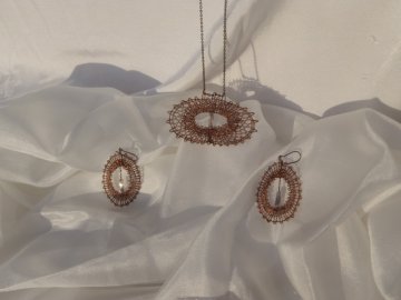 Set ovál bronzový - náhrdelník + náušnice